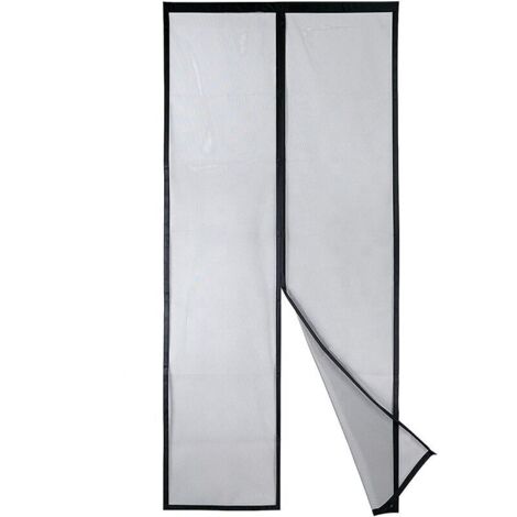 Moustiquaire Magnétique Pour Porte – Maille Ultrarésistante, Joint Magnétique de Haut en Bas, Fermeture Automatique, Garde l'Air Frais à l'Intérieur(120x210 CM, Noir)