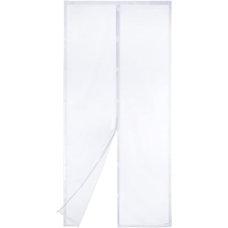 Moustiquaire Magnétique Pour Porte – Maille Ultrarésistante, Joint Magnétique de Haut en Bas, Fermeture Automatique, Garde l'Air Frais à l'Intérieur(90x210,Blanc)