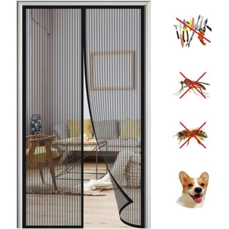 Moustiquaire Magnétique pour Porte Modèle - 100x220cm - Maille Ultra Fine - Fermeture Automatique