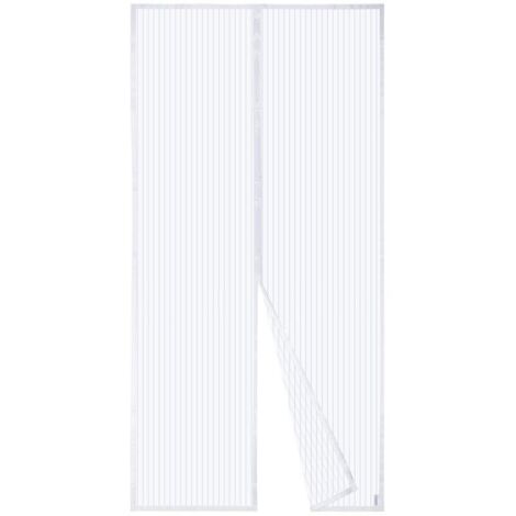 Moustiquaire Magnétique Pour Porte, Rideau en Maille, Joint Magnétique de Haut en Bas avec Fermeture Automatique, Maintient l'air frais à l'intérieur (120x220cm, Blanc)
