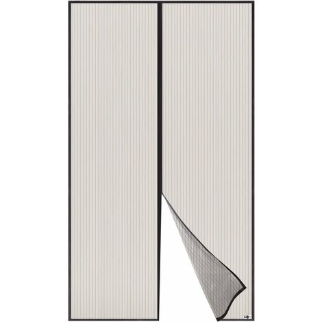Moustiquaire Magnétique Pour Porte, Rideau en Maille, Joint Magnétique de Haut en Bas avec Fermeture Automatique, Maintient l'air frais à l'intérieur (140x240cm, Gris)