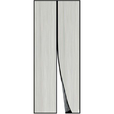 Moustiquaire Magnétique Pour Porte, Rideau en Maille, Joint Magnétique de Haut en Bas avec Fermeture Automatique, Maintient l'air frais à l'intérieur (90x210cm, Noir)