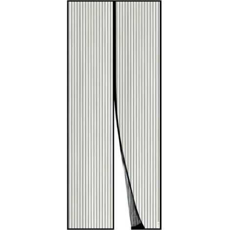 Moustiquaire Magnétique Pour Porte , Rideau en Maille, Joint Magnétique de Haut en Bas avec Fermeture Automatique, Maintient l'air frais à l'intérieur (90x210cm, Noir)