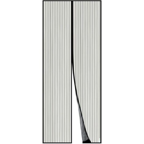 Moustiquaire Magnétique Pour Porte, Rideau en Maille, Joint Magnétique de Haut en Bas avec Fermeture Automatique, Maintient l'air frais à l'intérieur (90x210cm, Noir)