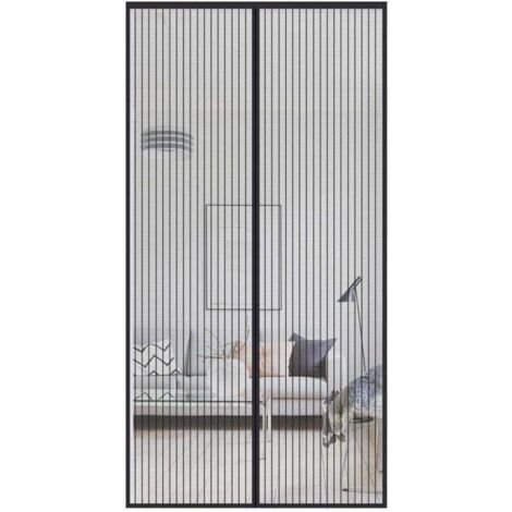 Moustiquaire Magnétique Robuste Avec Cadre Complet Et Aimants Pour Porte-Fenêtre, 120 X 240 Cm