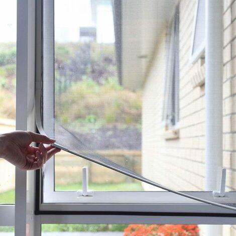 Moustiquaire NeatiEase DIY pour fenêtre magnétique, max. 100 x 130 cm, cadre magnétique pour moustiquaire, fenêtre, moustiquaire, lavable, blanc, pas besoin de percer, ignifugé et étanche