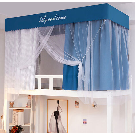Moustiquaire occultant pour dortoir d&39étudiants, rideau de lit intégré avec support, Anti-poussière, textile de maison,001,90x190x H90cm