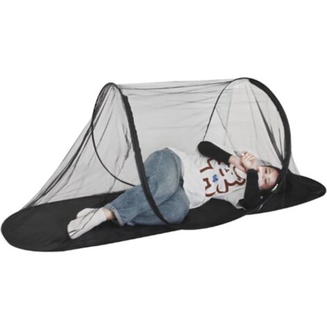 Moustiquaire pliable à déploiement rapide, tente de camping portable, lit de camp, moustiquaire pop-up ultra-légère, camping en extérieur (noir)