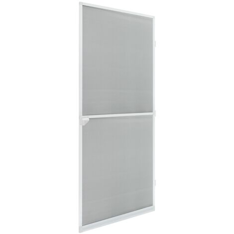 Moustiquaire porte en aluminium blanc avec tissu de fibre de verre 100 x 220 cm