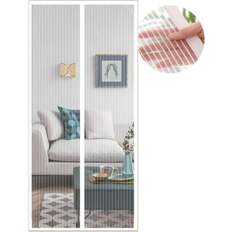 Moustiquaire Porte Fenetre 70x210, Rideau Moustiquaire Magnétique Blanc, Protéger Votre Famille
