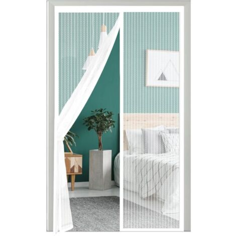 Moustiquaire porte fenêtre 80x210 cm – Installation sans perçage – Résistante à la déchirure – Protection contre les insectes