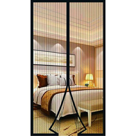 Moustiquaire Porte Fenetre Aimantée Magnetique, Rideaux Anti Mouches pour Porte, Rideaux Toile Insect Ecran, Moustiquaire Baie Vitree Coulissante, Magnétique Moustique Sans Perçage 75 x 200cm