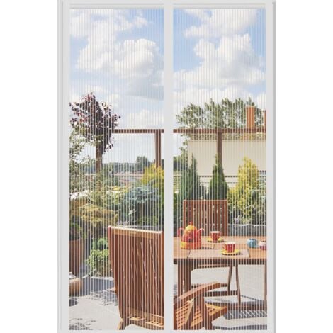 Moustiquaire Porte Fenetre Aimantée Magnetique, Rideaux Anti Mouches pour Porte,Rideaux Toile Insect Ecran,Moustiquaire Baie Vitree Coulissante,Magnétique Moustique Sans Perçage(110x210cm,Blanc)