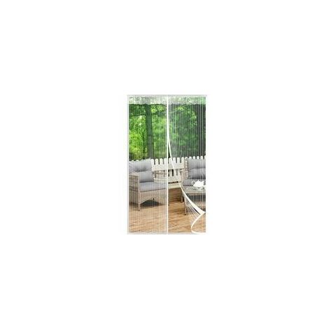 Moustiquaire Porte Fenetre Magnétique 100x200CM, Rideau Anti Mouche, Rideaux Aimantée Sans Percage, Moustiquaires Ementer Aimanté pour Porte Exterieur, Balcon, Camping car, Terrasse(Blanc)