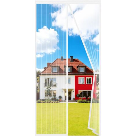 Moustiquaire Porte Fênetre Magnétique 100x210cm, Rideau Anti Mouches Aimantée Maille Ultra Fine, Moustiquaire Baie Vitree Coulissante Sans Perçage avec Ruban Adhésif, Fermeture Automatique