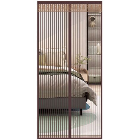 Moustiquaire Porte Fenêtre Magnétique 120x220cm Rideau Porte Anti Mouche Insecte Moustiquaire Aimantée Bande Adhésive Fermeture Automatique Maille Très Fine Installation Facile sans Perçage