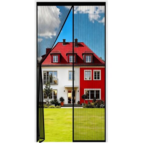 Moustiquaire Porte Fênetre Magnétique 65x200cm, Rideau Anti Mouches Aimantée Maille Ultra Fine, Moustiquaire Baie Vitree Coulissante Sans Perçage avec Ruban Adhésif, Fermeture Automatique