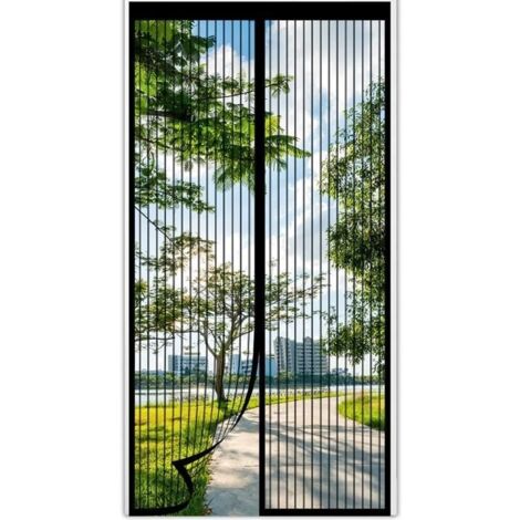 Moustiquaire Porte Fenetre Magnetique - Rideau Anti Mouche Moustiquaire Aimantée Fermeture Automatique Maille Ultra Fine, (90x210cm)