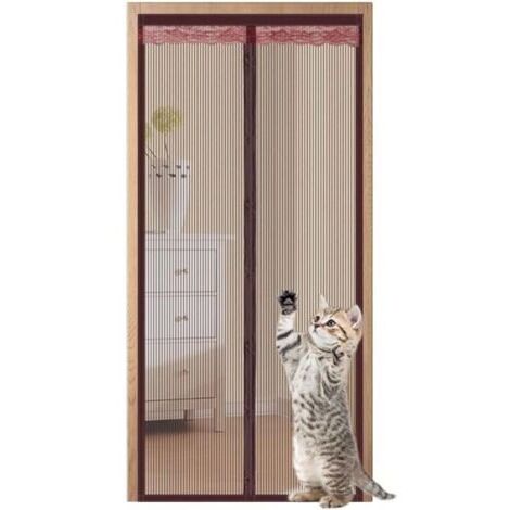 Moustiquaire Porte Fenêtre, Rideau Anti Moustique Magnétique Fermeture Automatique, Moustiquaire Aimantée Pour Porte Fenetre Le Matériau Du Fil De Diamant Ne Se Déchire Pas - Brun 120x220cm