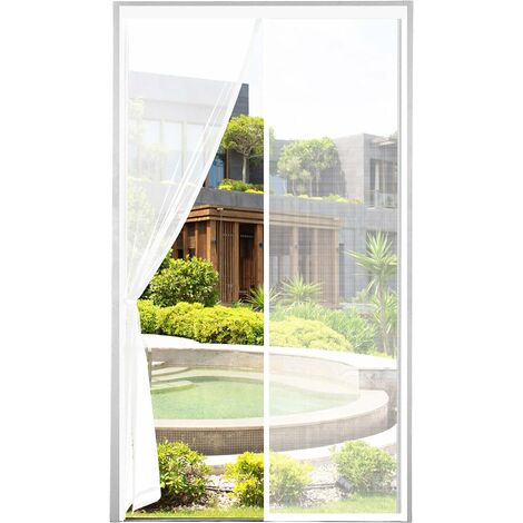 Moustiquaire Porte Magnetique 85 x 210 cm Rideau Porte Anti insectes Facile à Installer sans Percer Porte Moustiquaire Anti Insecte Mouche pour fenêtres balcon séjour - Blanc A