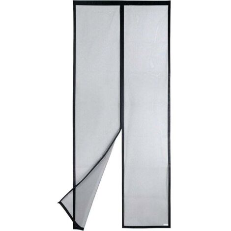 Moustiquaire Porte Magnétique Maille Ultrarésistante Fermeture Automatique Joint Haut Bas Frais 120x210 Noir