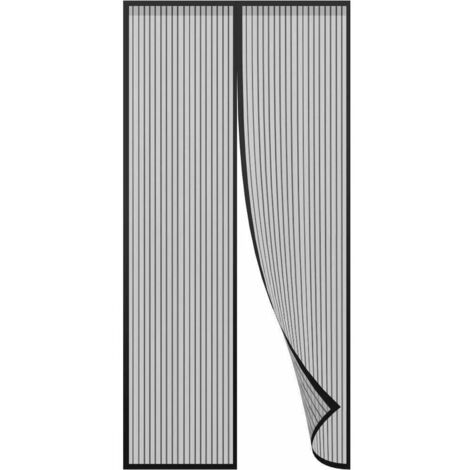 Moustiquaire Porte Magnétique, Moustiquaire sur Mesure de Porte, Rideau Moustiquaire magnétique Noire Rideau 210 x 100 cm pour Portes fenêtres Anti Moustiques Mouches