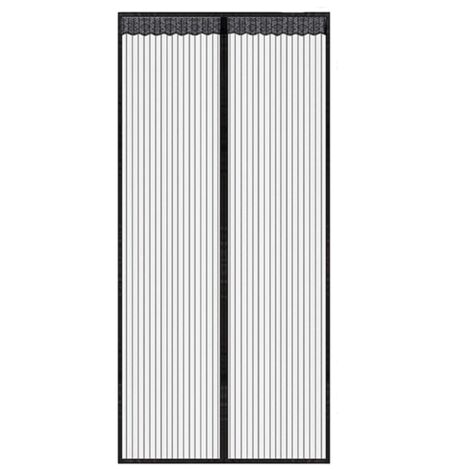 Moustiquaire porte Magnétique Moustiquaire sur Mesure de Porte,Rideau de Porte Antimoustique, pour Couloirs, Portes, Patio.Facile à installer le joint d'étanchéité (90cm210cm, Rayure)，une pièce, noir