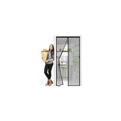 Moustiquaire Porte MagnéTique Rideau 80 x 235 cm Moustiquaire Anti Insecte Mouche Moustique pour Couloirs, Portes pour Porte d Entrée Intérieur/Patio/Coulissante - Noir