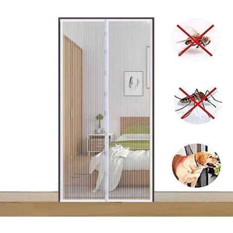moustiquaire Porte Magntique 120x220cm  Rideau Anti Moustique Bande Adhsive Fermeture Automatique Maille Ultra Fine Installation Sans Outil Facile
