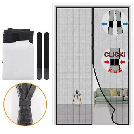 moustiquaire Porte Magntique 120x220cm  Rideau Anti Moustique Bande Adhsive Fermeture Automatique Maille Ultra Fine Installation Sans Outil Facile