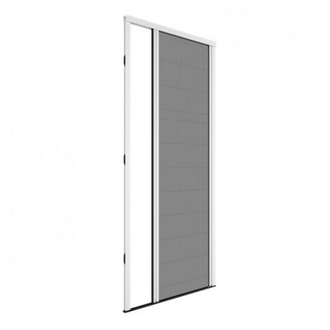 Moustiquaire Porte Plissée H230 cm x L140 cm Alu Blanc