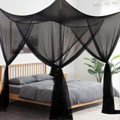 Moustiquaire pour couvre-lit, rideaux d'angle à 4 montants, couvre-lit, grande moustiquaire, chambre princesse, décoration
