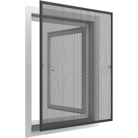 Moustiquaire pour fenêtre avec ressorts d'accrochage 100 x 120 cm
