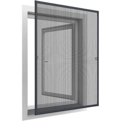 Moustiquaire pour fenêtre avec ressorts d'accrochage 120 x 140 cm