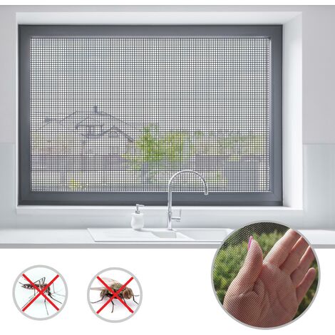 Moustiquaire Pour fenêtre et porte Ultra résistant Noir Largeur: 1,2 m Longueur: 3 mètres