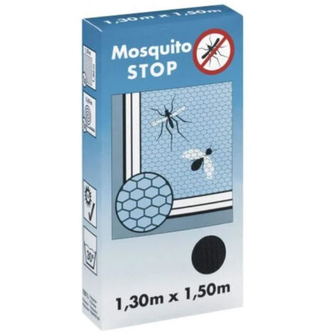 Moustiquaire pour fenêtre, "STOP', noir, 1,30m x 1,50m