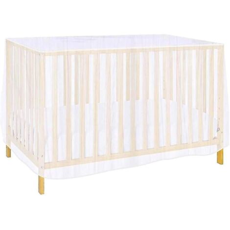 Moustiquaire pour lit bébé, moustiquaire universelle, dimensions 135 x 60 x 90 cm, blanche