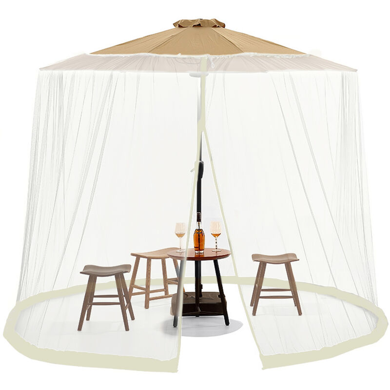Moustiquaire pour parasol de terrasse d'extérieur pour porche de terrasse - Moustiquaire pour tuyau d'eau pour parasols de 7 à 11 pieds