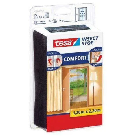 Moustiquaire pour porte, "STOP" noir, 2 lamelles de 0,65m x 2,20m