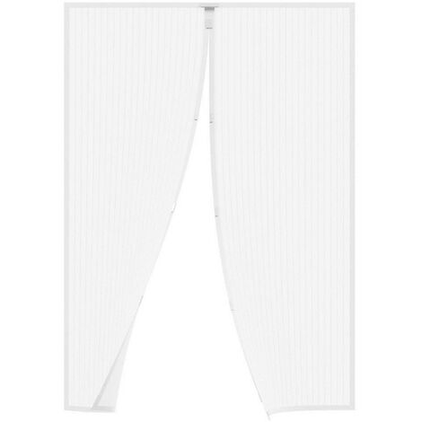 Moustiquaire pour portes magnétiques avec rideau réductible Blanc 100x220 cm
