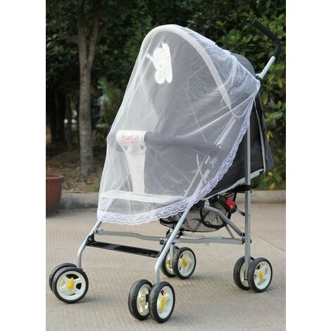 Moustiquaire pour poussette, berceau, Pack n Play, parc, berceau, parc - Extensible, durable et respirant - Lavable en machine (Blanc)