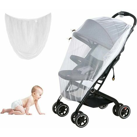 Moustiquaire Poussette,Moustiquaire Poussette Universelle pour Landau, Moustiquaire Universelle pour Poussette,Moustiquaire B��b�� pour Poussette,Protection Anti-Insectes pour B��b��s,Enfants,Blanc