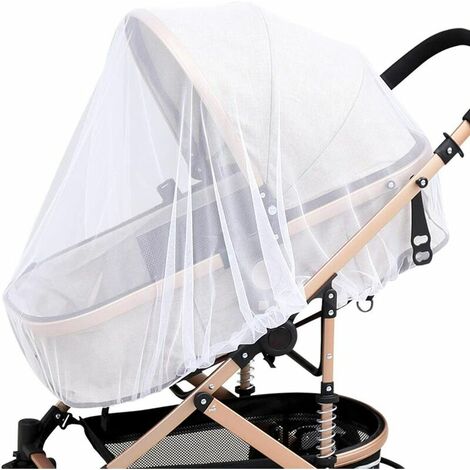 moustiquaire poussette,moustiquaire poussette universelle,moustiquaire bebe,poussette Optimale contre les piq?res,Tissu �� Mailles r��sistante,solide et lavable-Blanc