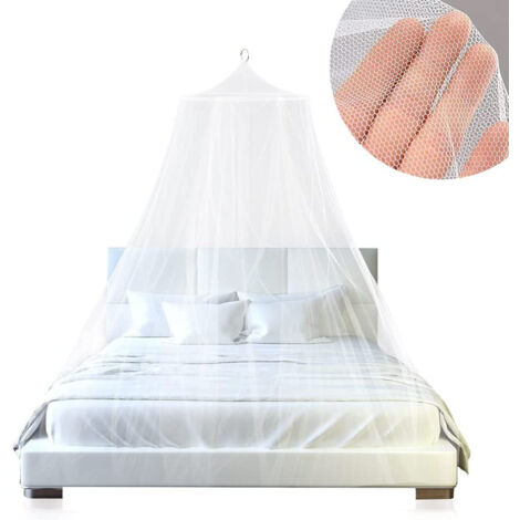 Moustiquaire pyramidale portable avec armature métallique, respirante et anti-insectes – Blanche –