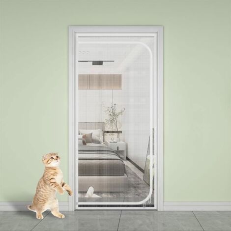 Moustiquaire renforcée pour porte (80 x 200 cm) - Idéale pour empêcher chats et chiens de sortir.