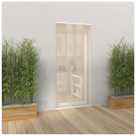 Moustiquaire rideau de porte ivoire H230 cm x L130 cm