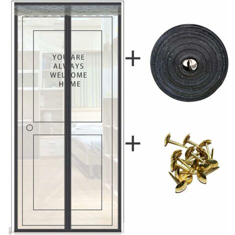 Moustiquaire,  Rideau moustique,Automatique Rideau Porte,Ensemble moustiquaire , Maille ultra fine, Moustiquaire magnetique (100  220)