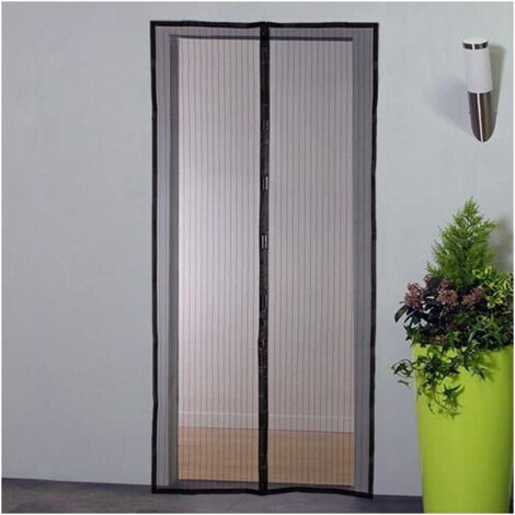 Moustiquaire rideau pour porte  magnetique - H230 cm x L100 cm - Polyester noir