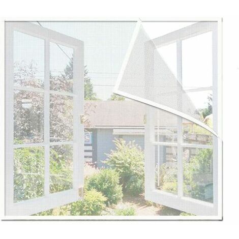 Moustiquaire Transparente Universelle pour Fenêtre/Maille Lavable Moustiquaire Ajustable, Bricolage, Taille Maximale de la Fenêtre 80x100cm (Lot de 1, Blanc)，HANBING
