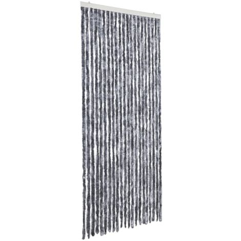 Moustiquaire，Rideau anti-moustique Argenté 90x200 cm Chenille CFW51687